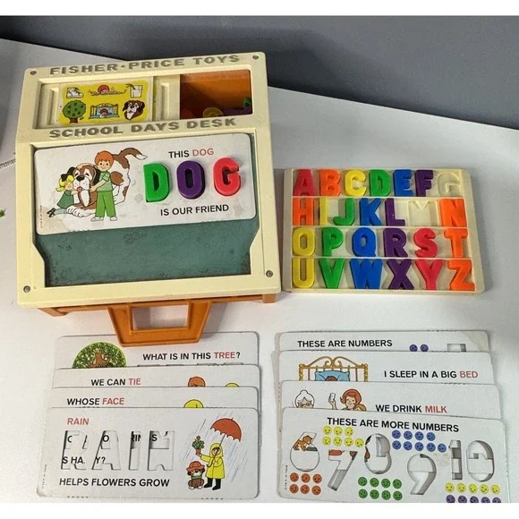Vintage Original 1972 Fisher Price School Days Portable Play Desk - Picture 8 of 11